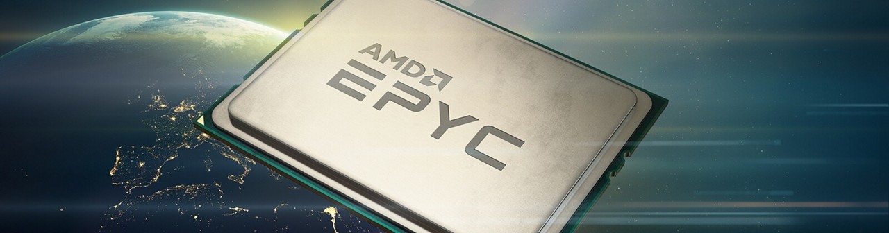 太空中的 AMD EPYC 处理器，背景为地球